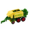 LEAN TOYS Set Landwirtschaftlicher Traktor mit Anhänger und Ballenpresse