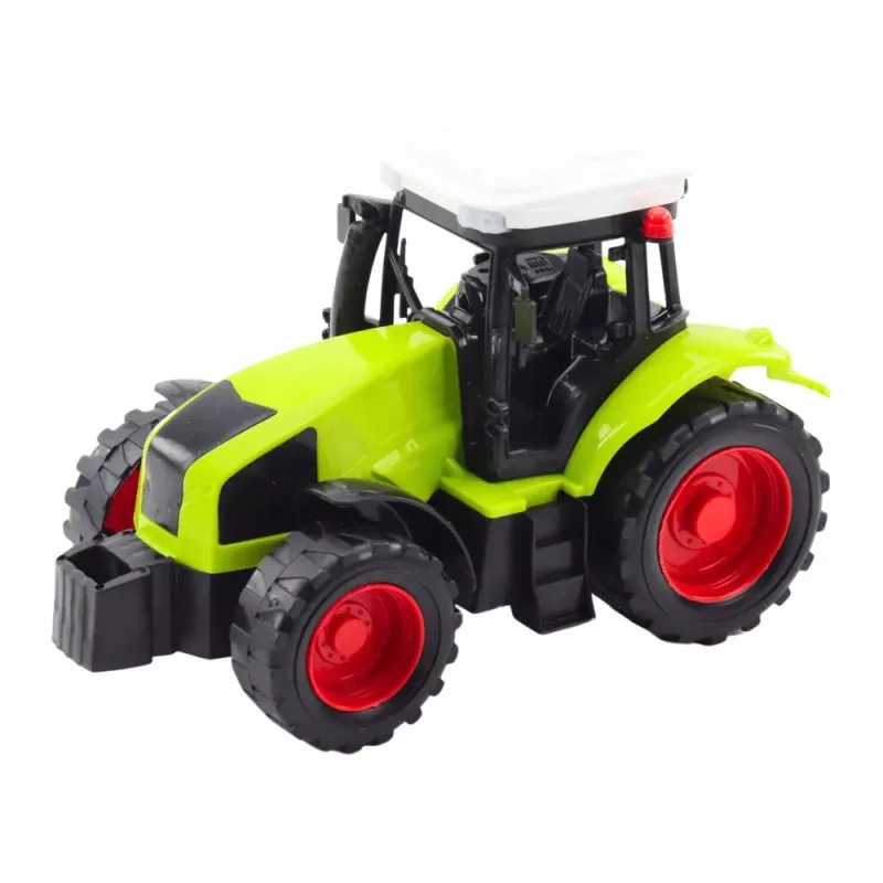 LEAN TOYS Traktor mit HDS-Anhänger für den Transport von Holzstämmen