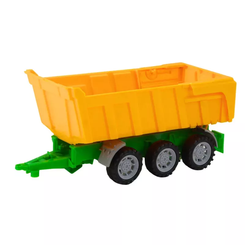 LEAN TOYS Agricultural Farm Tractor With Yellow Trailer Red 46cm