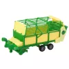 LEAN TOYS Agricultural Farm Tractor mit grün-gelbem Anhänger rot 50cm