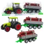 LEAN TOYS Grüner landwirtschaftlicher Traktor mit Anhänger für Baumstämme 47cm