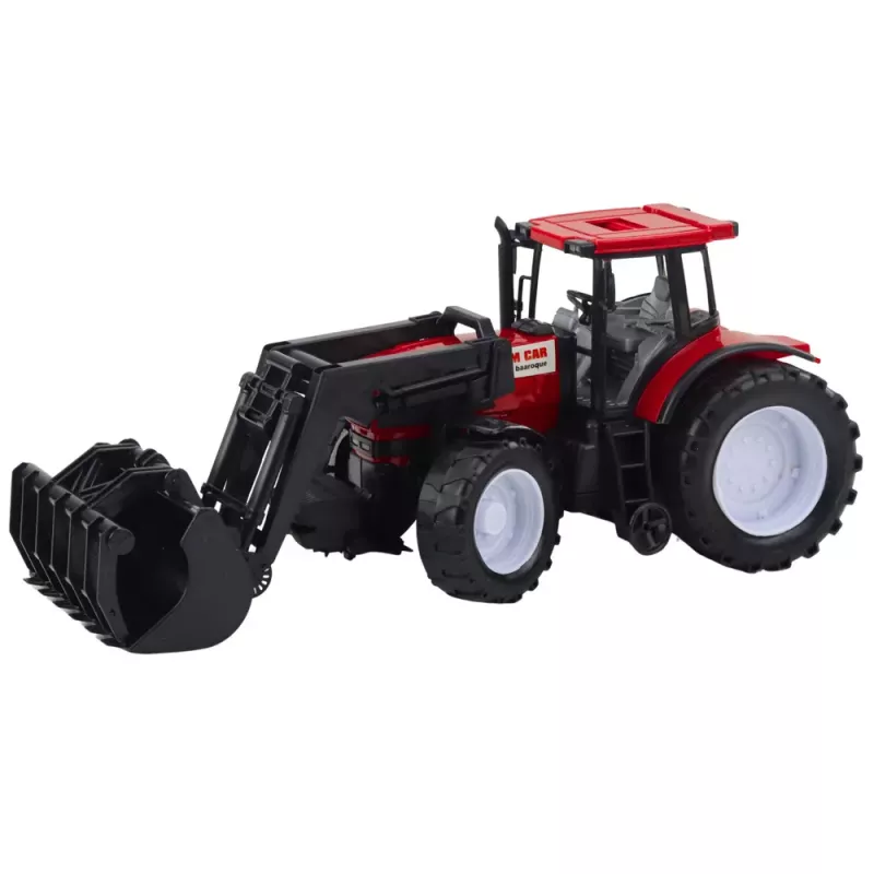 LEAN TOYS Traktor landwirtschaftliches Fahrzeug mit Greifer, rot