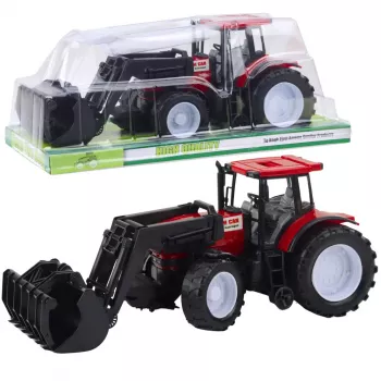 LEAN TOYS Traktor landwirtschaftliches Fahrzeug mit Greifer, rot