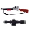 LEAN TOYS Gewehr Schrotflinte Requisite Schultergurt Zielfernrohr Braun Sound 65cm