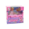LEAN TOYS Mini Puppe im Schlafanzug-Set mit rosa Bett