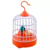LEAN TOYS Battery Operated Bird Cage Lights Sounds Orange