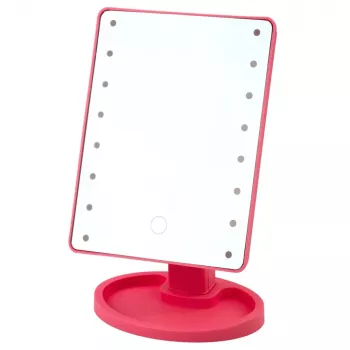 LEAN TOYS Kosmetikspiegel 16 LED-Dioden mit Ständer verstellbar Pink