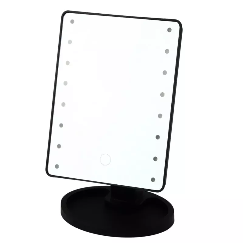 LEAN Kosmetikspiegel 16 LED-Dioden mit Ständer verstellbar Schwarz