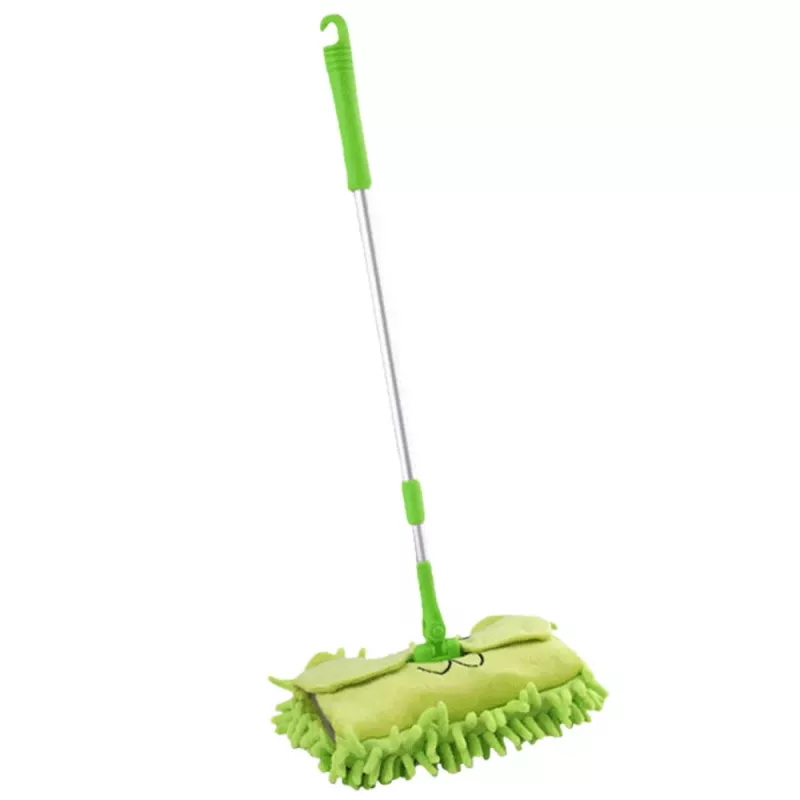 LEAN TOYS Kinderwischer mit Teleskopstiel Animal Green