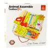 LEAN TOYS Holzbastelset Tiere zum Zusammenbauen im Koffer 59-teilig