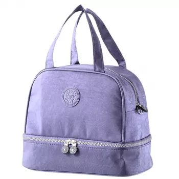 LEAN Thermische Isolier-Frühstückstasche mit verstellbarem Gurt Lila 27cm
