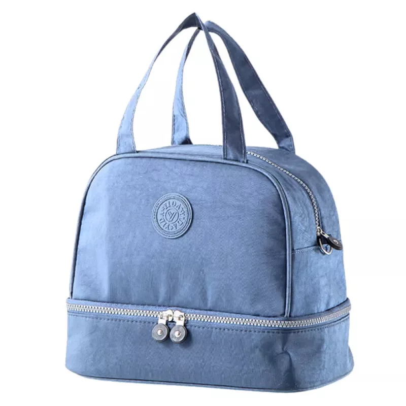 LEAN Thermische Isolier-Frühstückstasche mit verstellbarem Gurt Blau 27cm