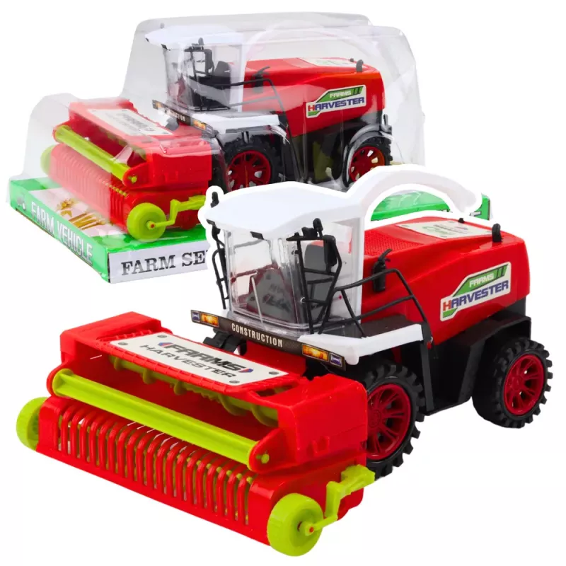 LEAN TOYS Landwirtschaftlicher Mähdrescher mit Schneidwerk-Antrieb Rot 1:16