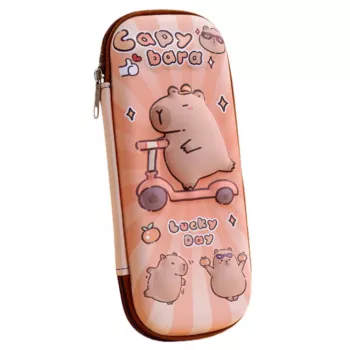 LEAN Federmäppchen Schulset Capybara auf einem Roller 23cm