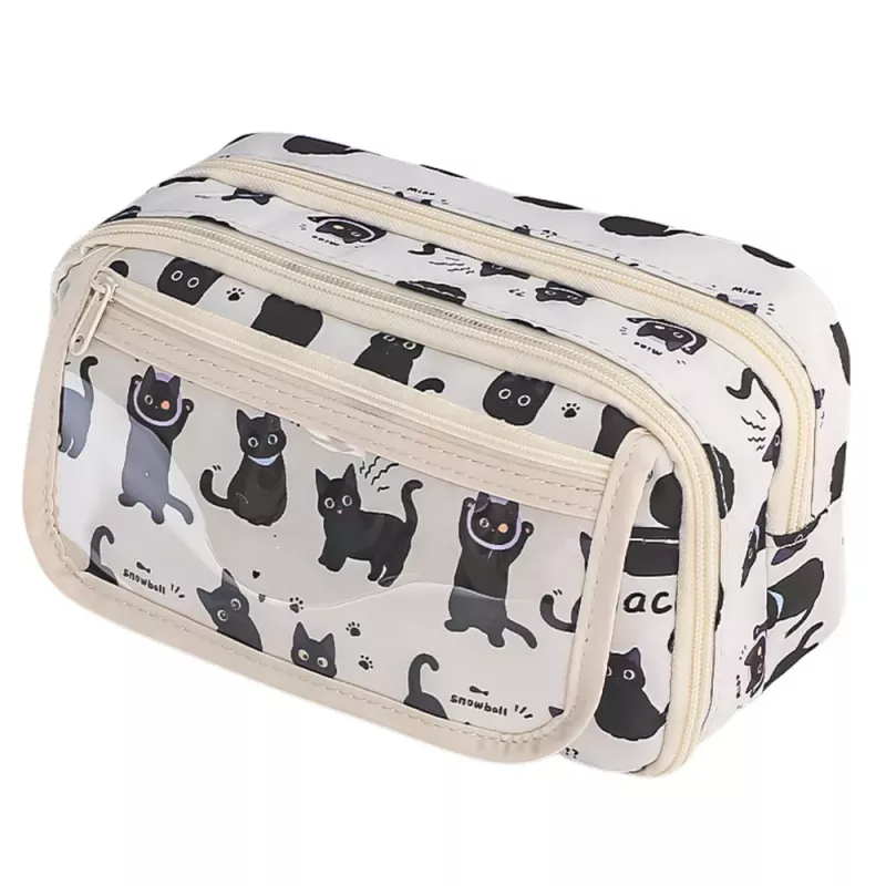LEAN Mäppchen Schulset Schwarze Katzen Weiß 21cm