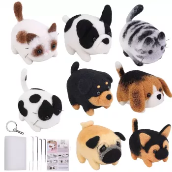 LEAN TOYS DIY Felting Kit - Worsted Wool Dog Cat Mix