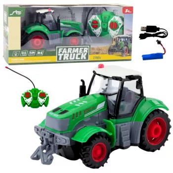 LEAN TOYS Ferngesteuerter RC Landwirtschaftstraktor Grün 1:24