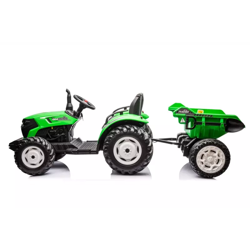 LEAN CARS HC-306 Battery Operated Tractor With Trailer Light Green 24V