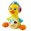 LEAN TOYS Interaktive Musikente für Kleinkinder, bewegt sich, leuchtet, gelb