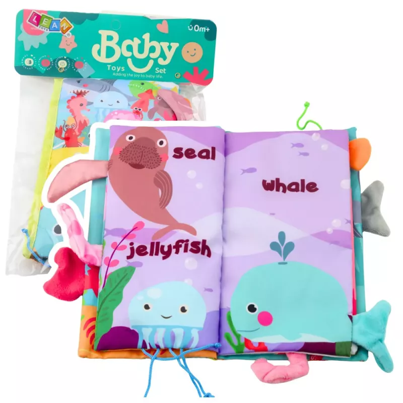LEAN TOYS Soft Sensory Book Sea Animals Rustling Squeaker