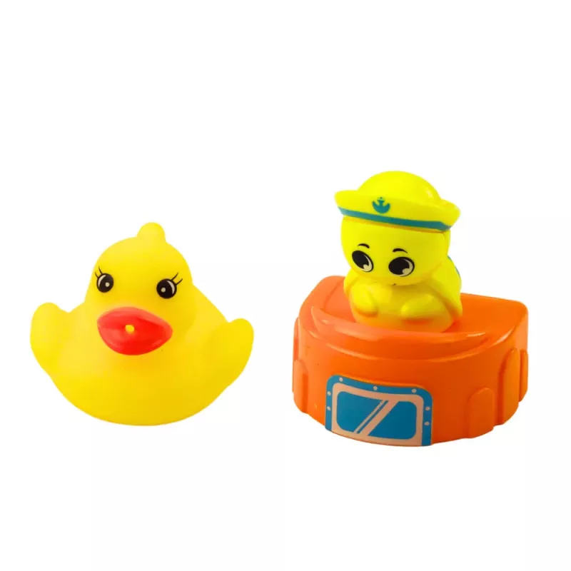LEAN TOYS Badespielzeug Schiff Boot Bunter Kran Haken Ente Schildkröte