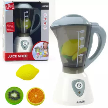 LEAN TOYS Interaktiver Küchenmixer für Kinder mit Lichtern, Geräuschen und Spielobst