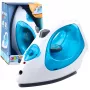 LEAN TOYS Spielzeugbügeleisen für Kinder mit Dampf, Licht und Sound, Blau