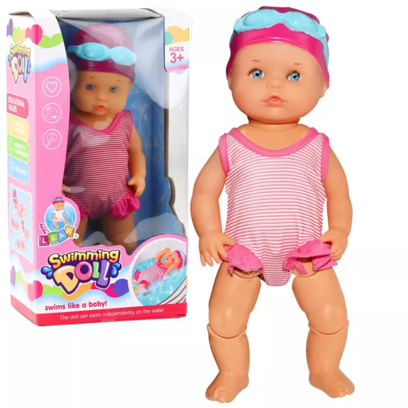 LEAN TOYS Baby Doll Floating Bath Moves Limbs Pink Outfit