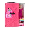 LEAN TOYS Puppe mit Kleiderschrank-Zubehör, rosa Kleider, Mode-Anziehpuppen-Set
