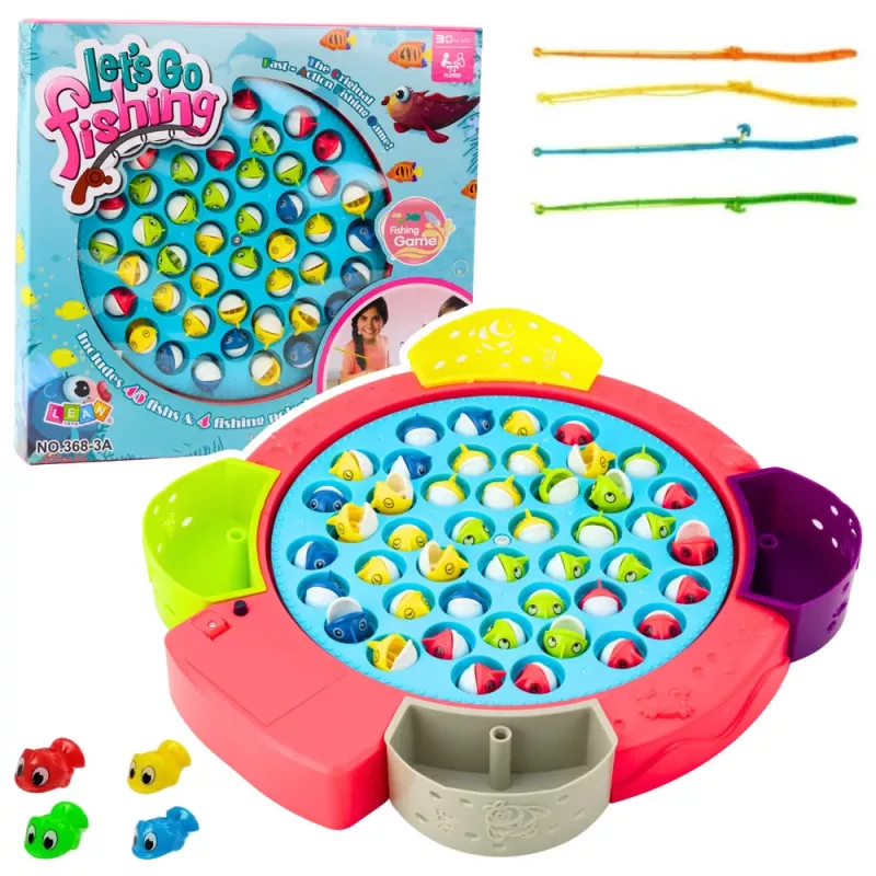 LEAN TOYS Interaktives Arcade-Spiel Angelspiel batteriebetrieben Pink
