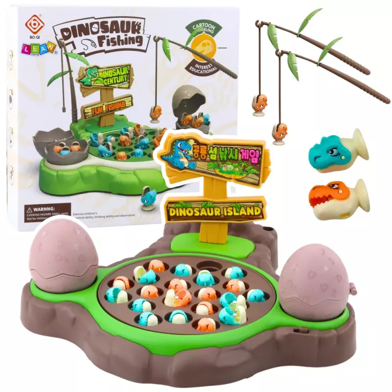 LEAN TOYS Arcade-Spiel Dinosaurier-Angeln Magnetruten Sounds