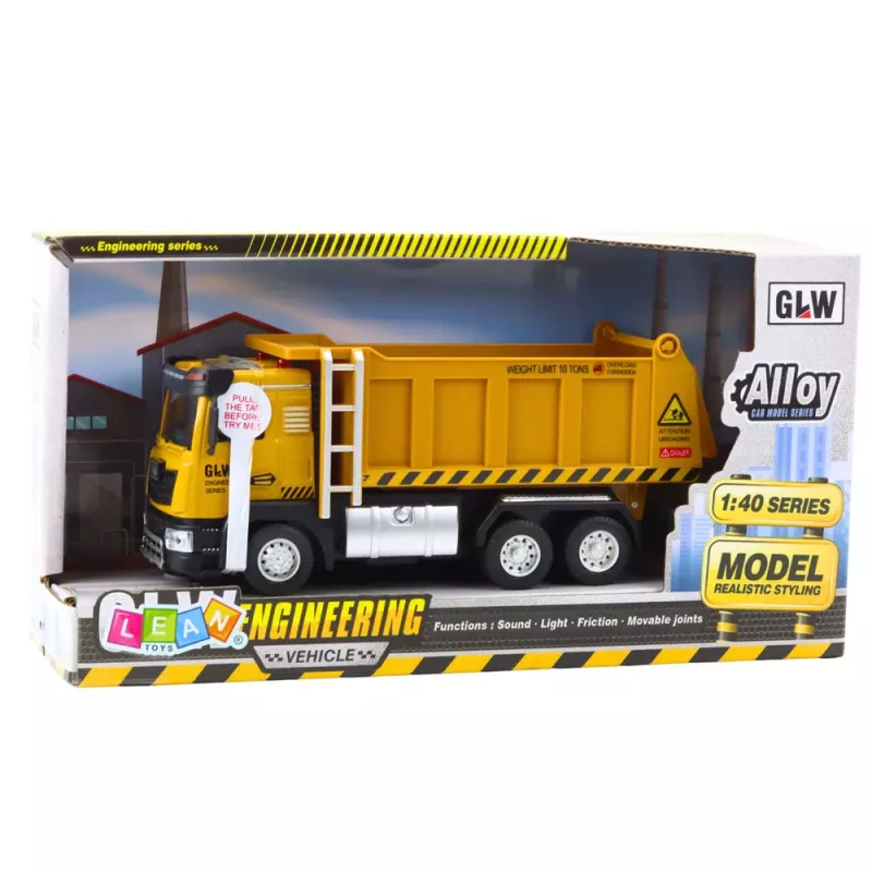 LEAN TOYS Baustellenfahrzeug Gelber Kipper