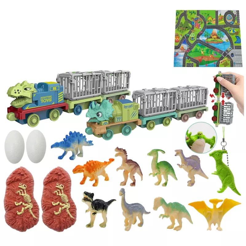 LEAN TOYS Adventskalender für Kinder Dinosaurier Figuren Zubehör