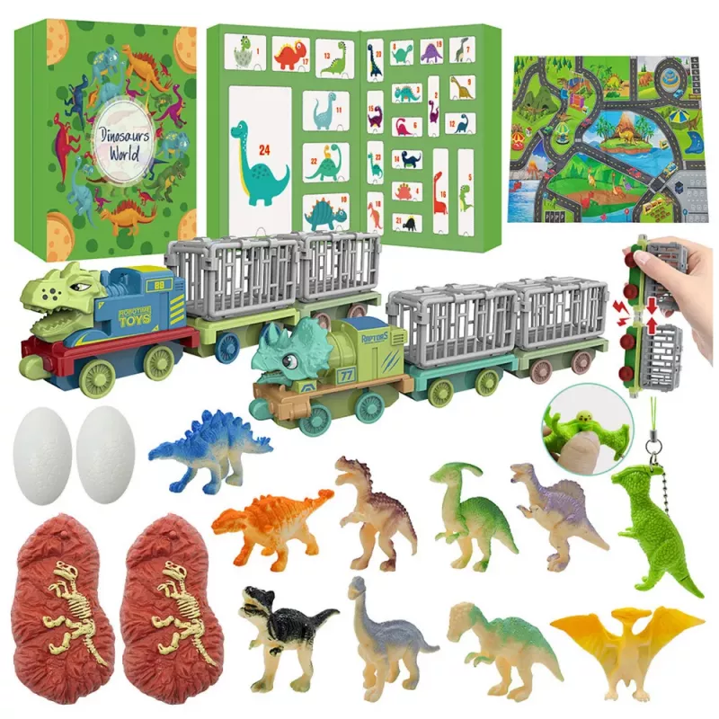 LEAN TOYS Adventskalender für Kinder Dinosaurier Figuren Zubehör