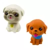 LEAN TOYS Set mit 6 Hunde-Figuren aus Gummi mit Quietscher und Zwinger-Transporter