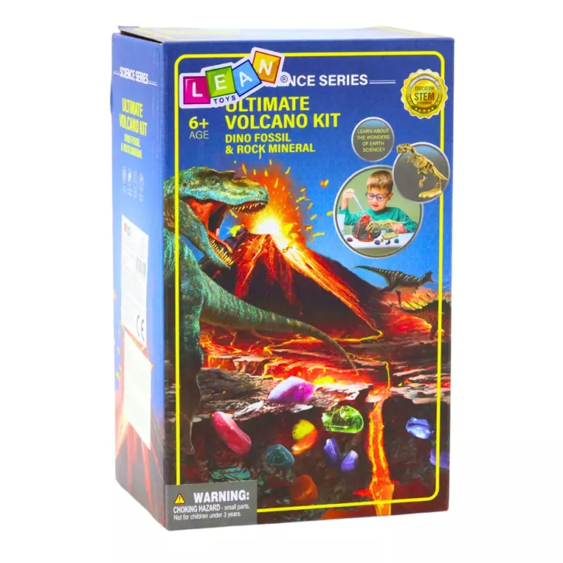 LEAN TOYS Educational Kit Erupting Volcano Experiment Dinosaurs