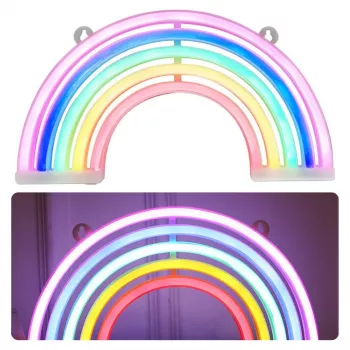 LEAN Dekorative Nachtlicht Neon Regenbogen LED batteriebetrieben