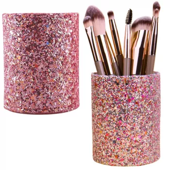 LEAN Container Cup für Pinsel und Zubehör Glitzer Pink