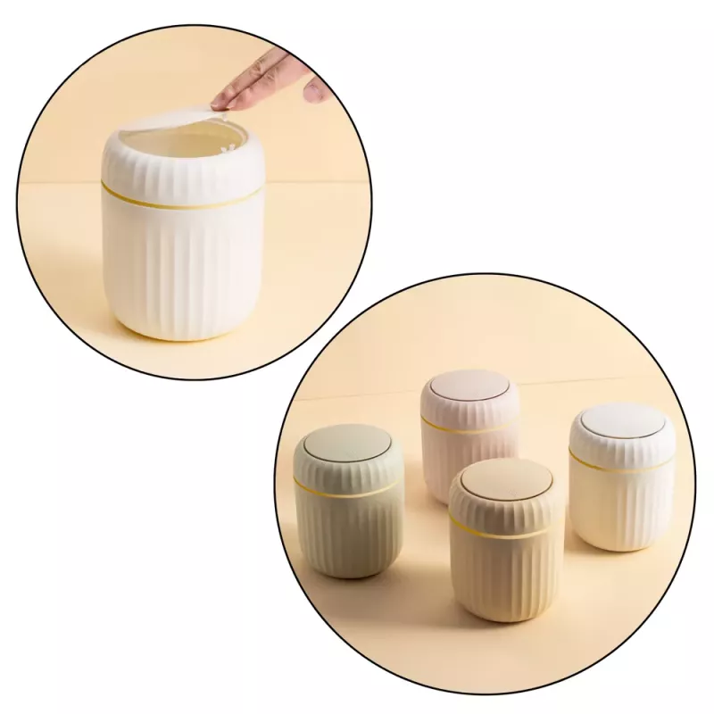 LEAN Mini Abfalleimer mit Klappdeckel Universal Elegant Beige