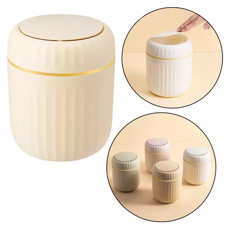 LEAN Mini Abfalleimer mit Klappdeckel Universal Elegant Beige