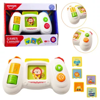 LEAN TOYS Interaktive Lernkonsole mit Karten, Lichtern und Geräuschen
