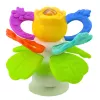 LEAN TOYS Sensorik-Spielzeug Blume rotierend mit Beißringen und Saugnapf