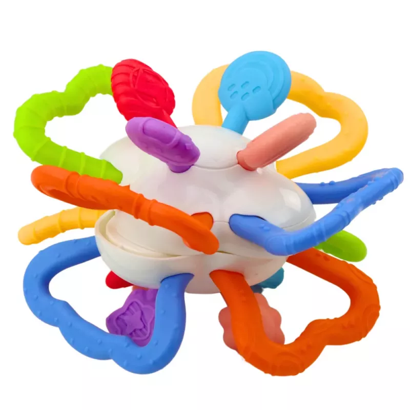 LEAN TOYS Sensorikspielzeug Drehbar für Babys Beißring Bunt