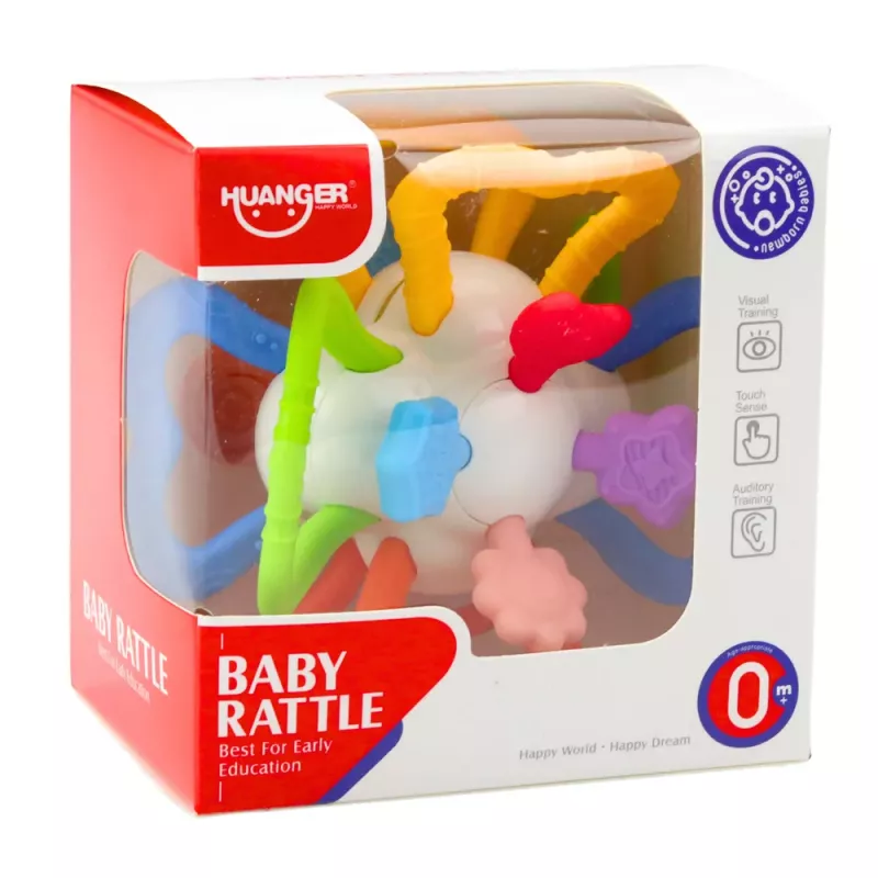 LEAN TOYS Sensorikspielzeug Drehbar für Babys Beißring Bunt