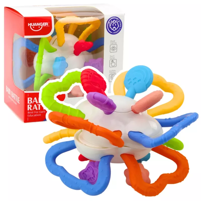 LEAN TOYS Sensorikspielzeug Drehbar für Babys Beißring Bunt
