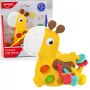 LEAN TOYS Sensorik-Spielzeug Giraffe zum Ziehen an Schnüren Gelb