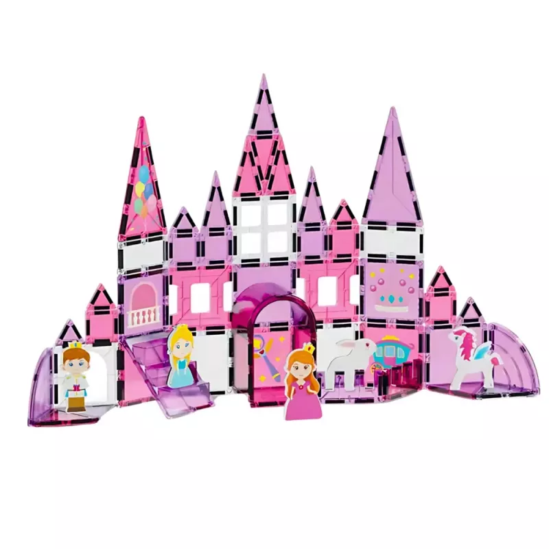LEAN TOYS Magnetic Windows Blocks für Mädchen Pink 58 Teile