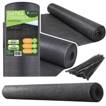 LEAN Schattierungsnetz für Zaun Sichtschutz Schwarz 1,5M 25M 70g/m²