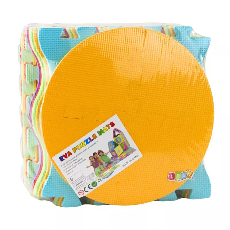 LEAN TOYS Soft Puzzle Mat Educational EVA Foam Fruits Sweets Colorful 16 pcs.