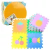 LEAN TOYS Soft Puzzle Mat Educational EVA Foam Fruits Sweets Colorful 16 pcs.